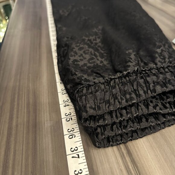 NWOT Zara Womens Black Leopard Print Tie Waist Joggers Size Small Lightweight - Picture 12 of 12